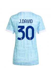 Juventus Jonathan David #30 Fotballdrakt Borte Klær Dame 2025-26 Korte ermer